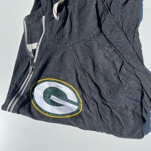 New Era Gray Green Bay Packers Zip Hoodie Jacket
